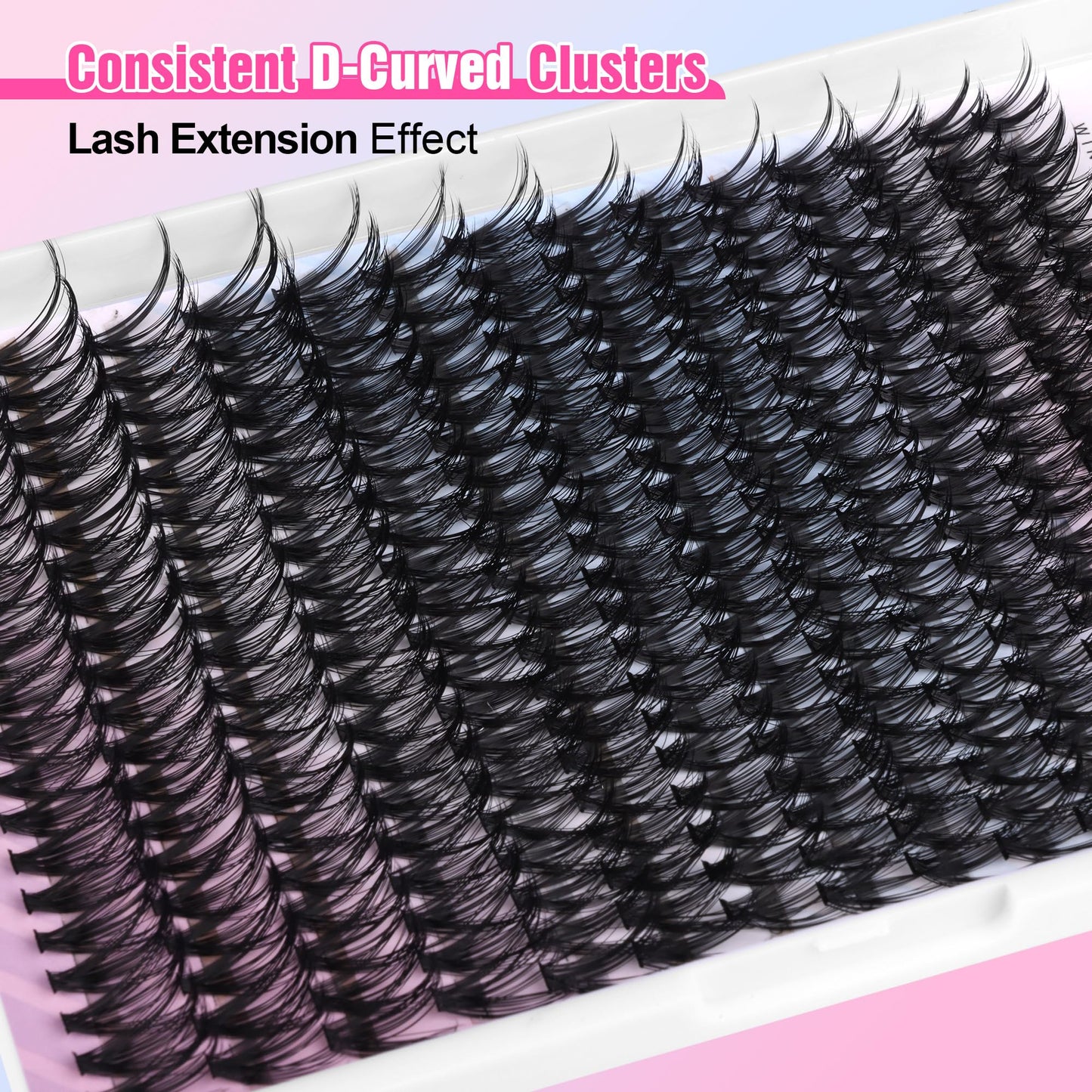 Pawotence Lash Extension Kit DIY 40D 12-18mm Individual Lashes Clusters Kit 280pcs Cluster Eyelash Extensions Kit with Lash Bond and Seal, Tweezers for Self Application (Long 40D, 12-18mm, Kit)