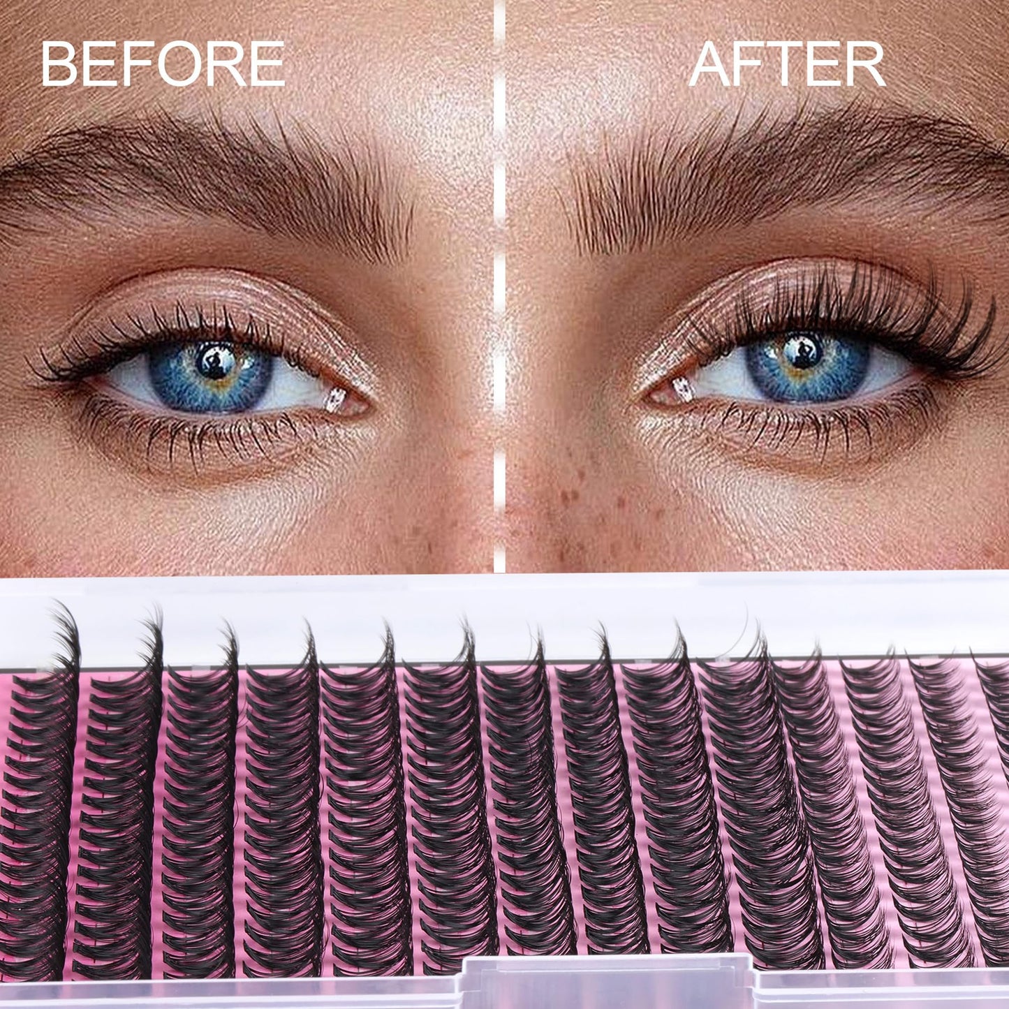 FANXITON Lash Clusters 280 Pcs Wispy Lash Clusters D 8-16 MM Natural Eyelash Clusters 30D Individual Eyelash DIY Lash Extensions at Home (30D)