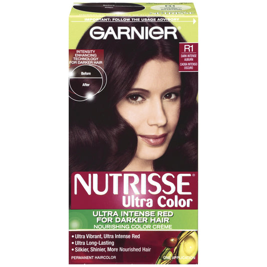 Garnier Nutrisse Haircolor, R1 Dark Intense Auburn Nourishing Color Creme Permanent