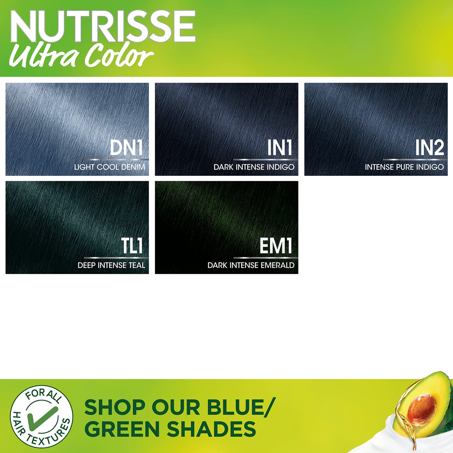 Garnier Hair Color Nutrisse Ultra Color Nourishing Creme, DN1 Light Cool Denim (Blue Orchid) Permanent Hair Dye, 2 Count (Packaging May Vary)