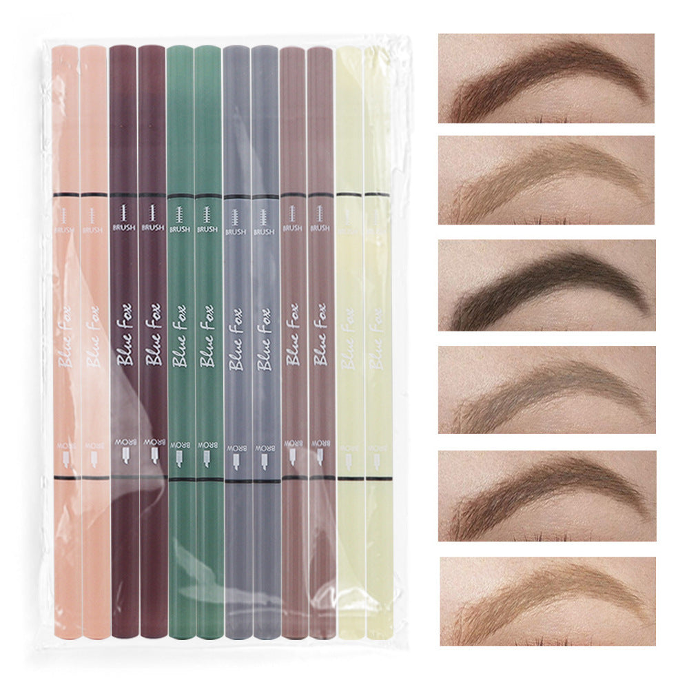 Ultra-fine Double-headed Eyeliner Eyebrow Pencil Rotatable