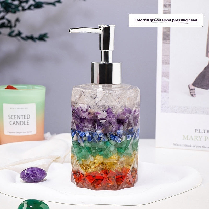 Natural Crystal Gravel Cosmetics Storage Bottle