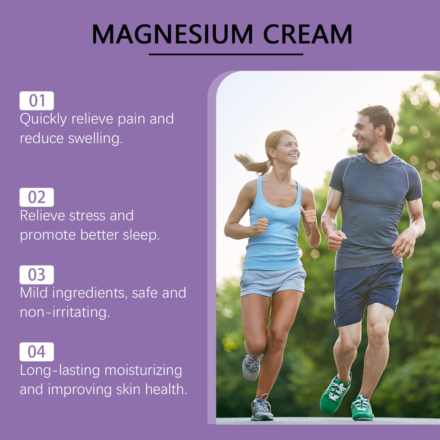 Body Soothing Magnesium Cream Relieve Wrist Knee Joint Discomfort Mild Ingredients Daily Massage Care
