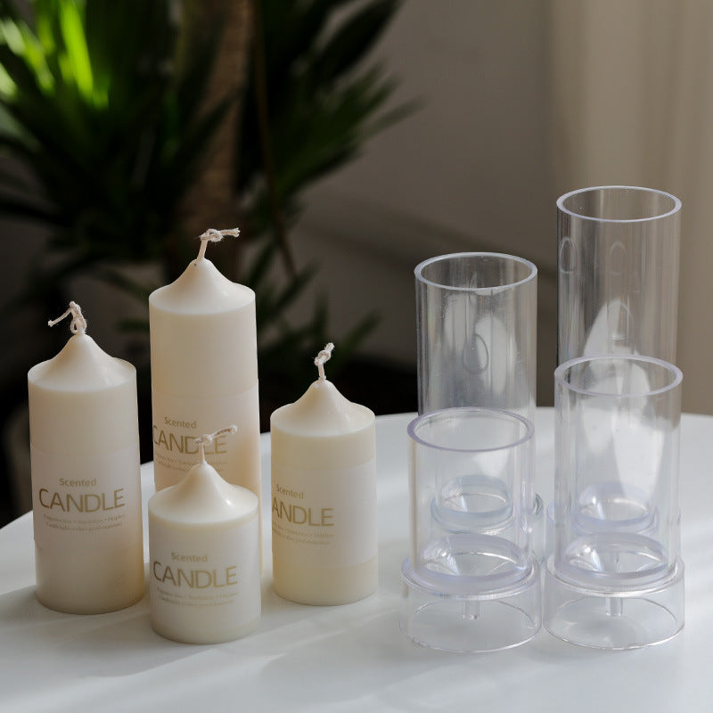 Cylindrical Candle Transparent Pointed Mold