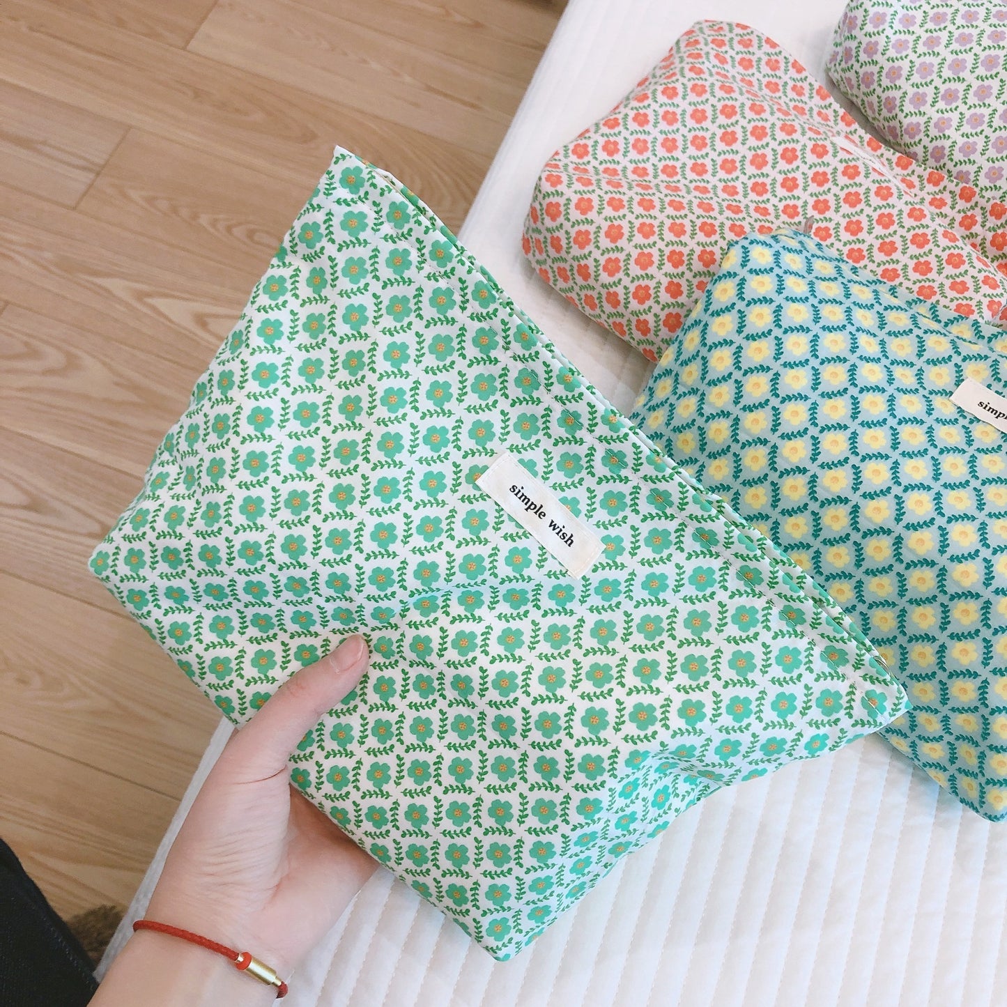 Floral Makeup Cosmetic Storage Cotton Convenient Hand Holding Bag