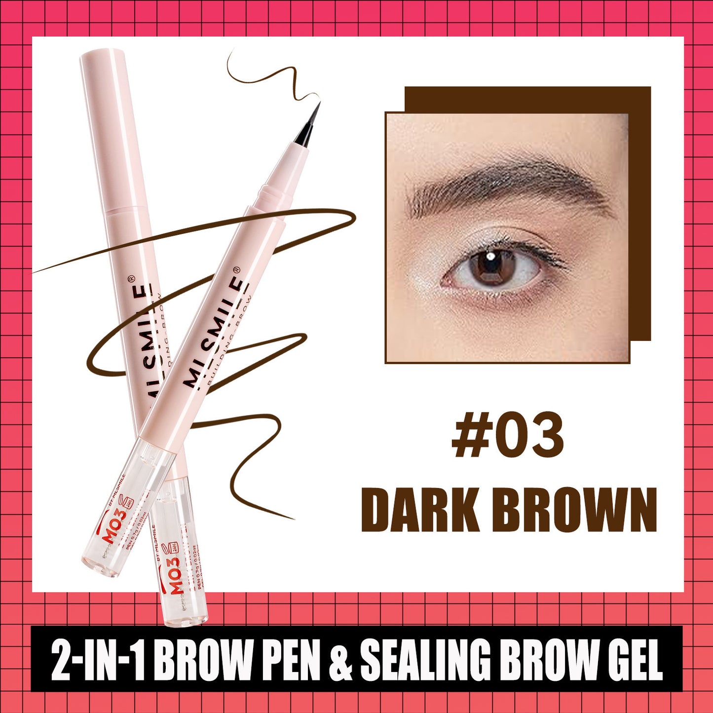 Two-in-one Double-headed Shaping Water Eyebrow Pencil Liquid Ultra-fine Three-dimensional