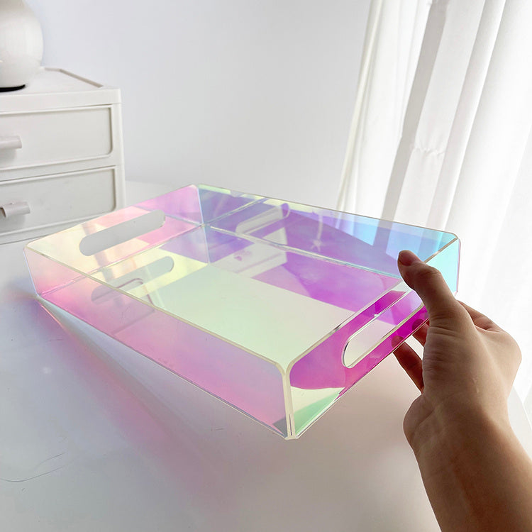 Colorful Acrylic Tray Cosmetic Storage Rectangle