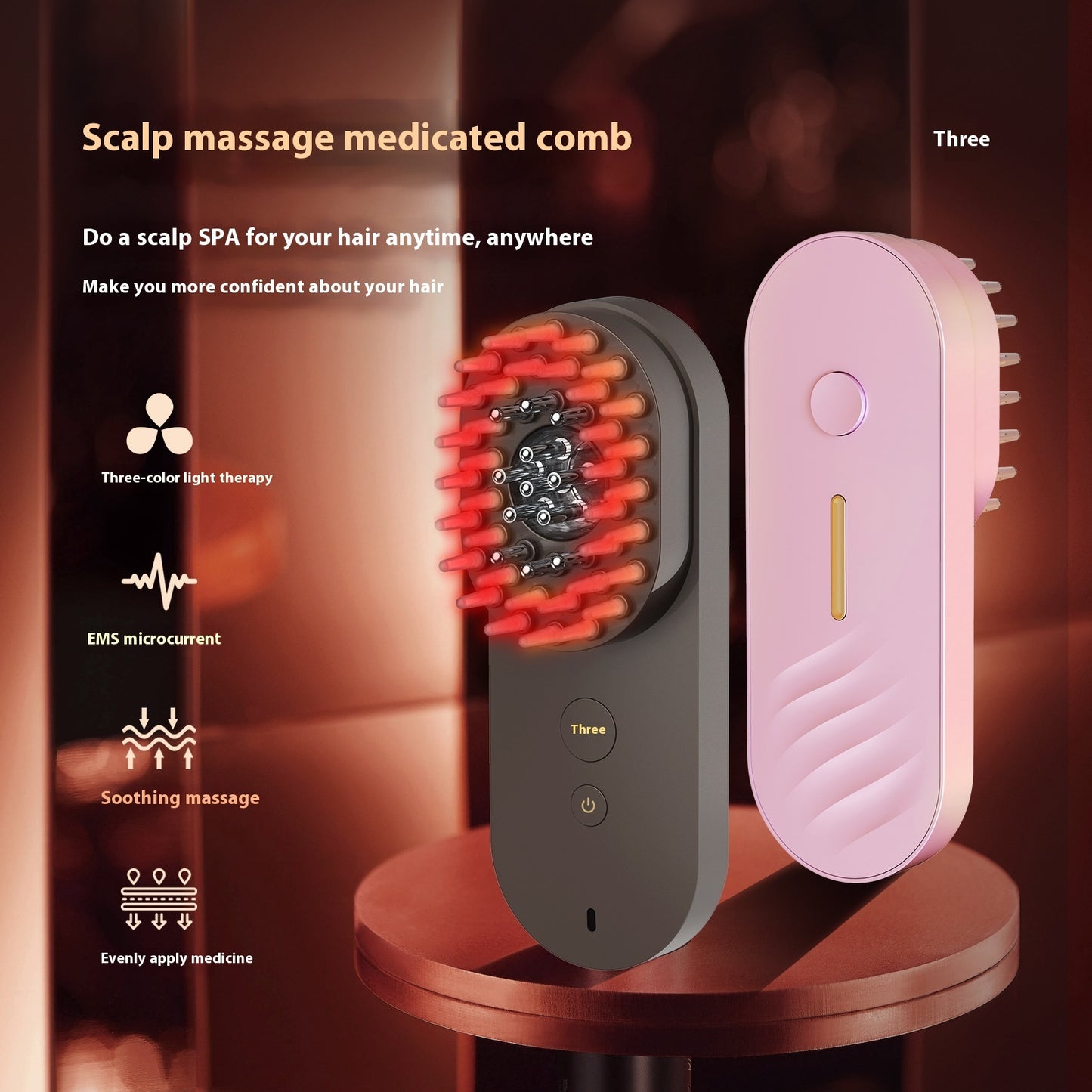Smart Massage Comb Red Light Head Care Fluffy Hair Care