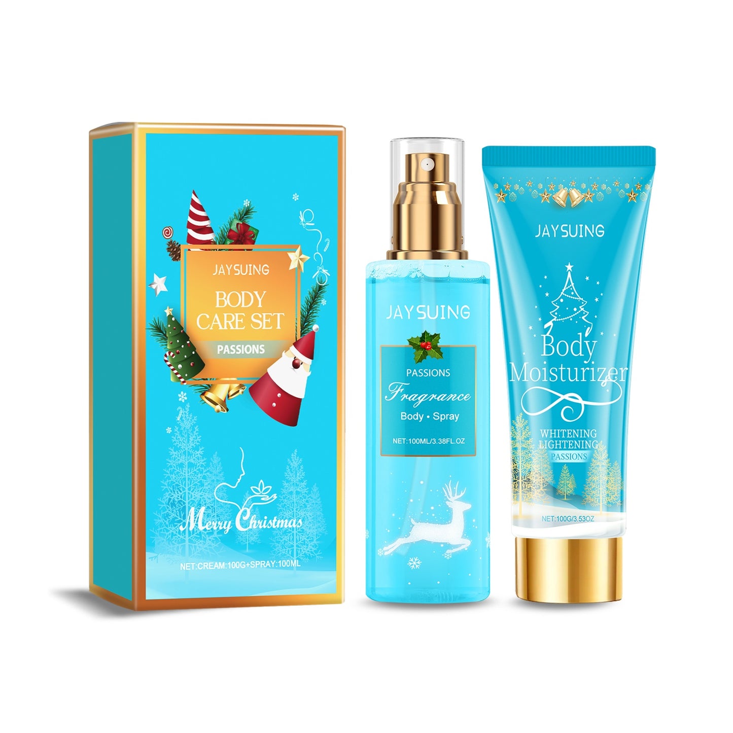 Christmas Perfumed Body Care Set, Deodorant Spray Body Lotion For Lasting Holiday Party Scent