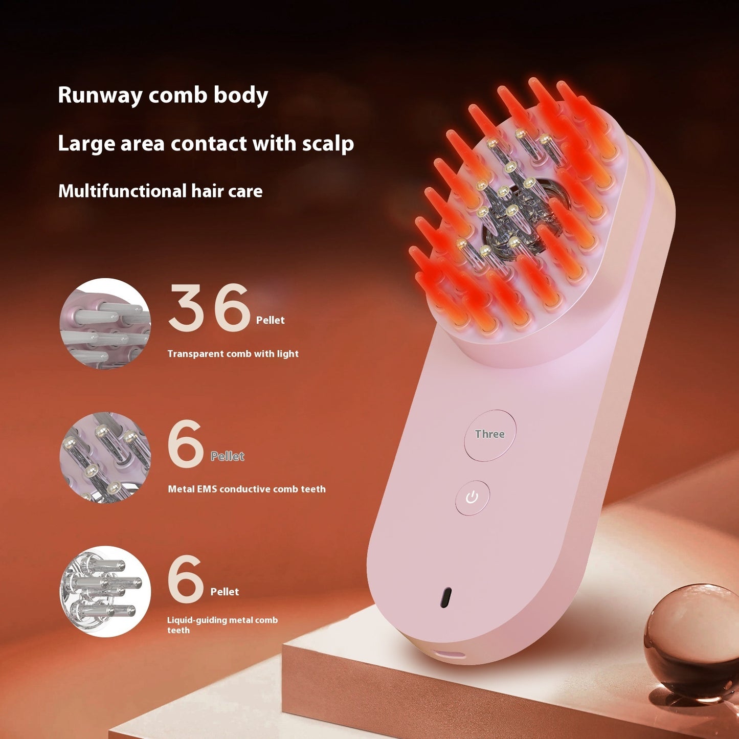 Smart Massage Comb Red Light Head Care Fluffy Hair Care