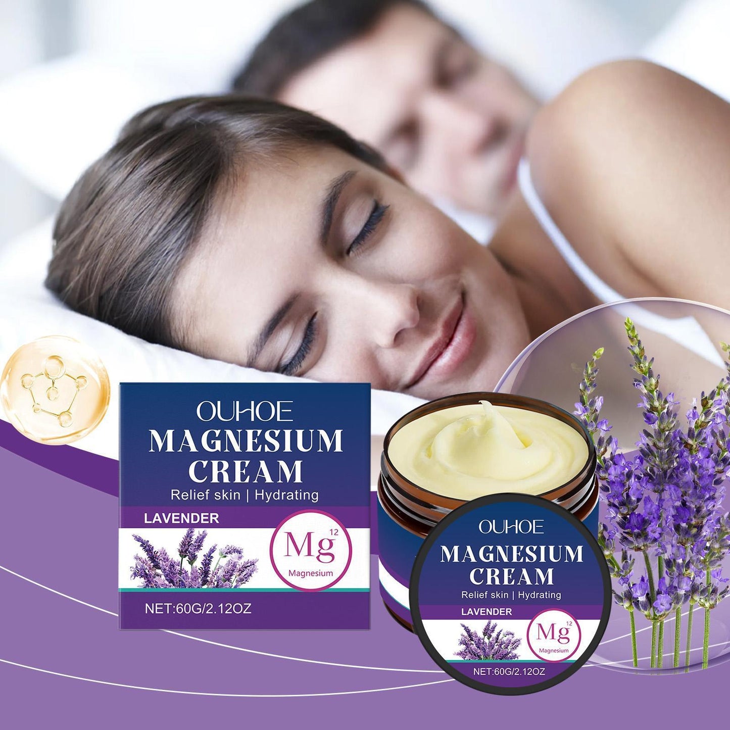 Ouhuo Body Soothing Magnesium Milk Contains Mild Ingredients For Daily Massage Care To Relieve Discomfort In The Wrist And Knee Joints