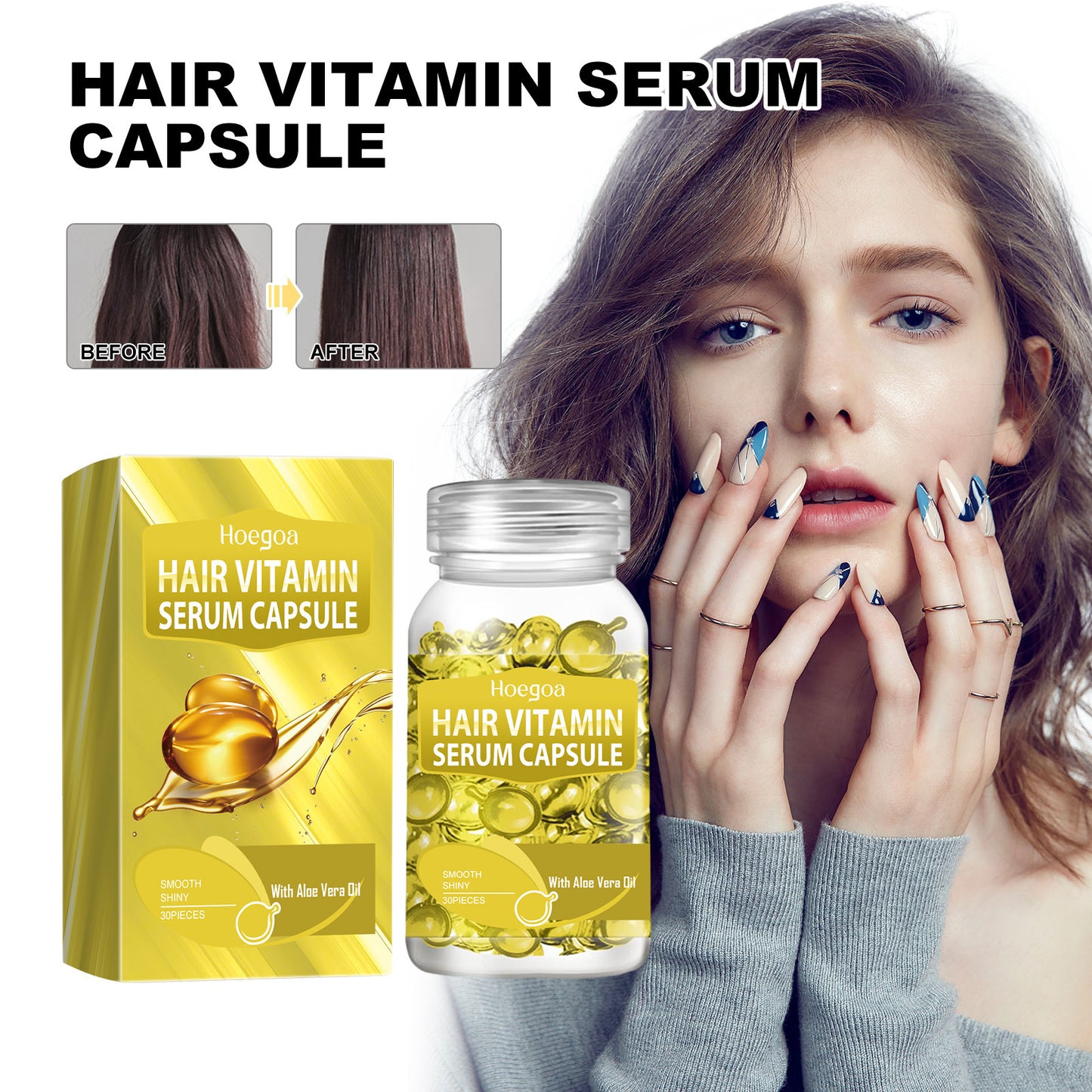 Yellow Hair Care Capsule Soft And Shiny