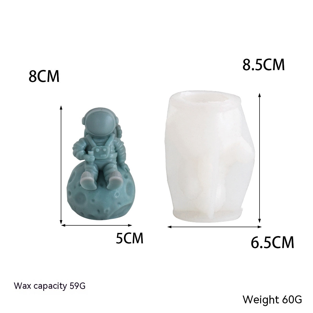 Astronaut Moon Candle Silicone Mold