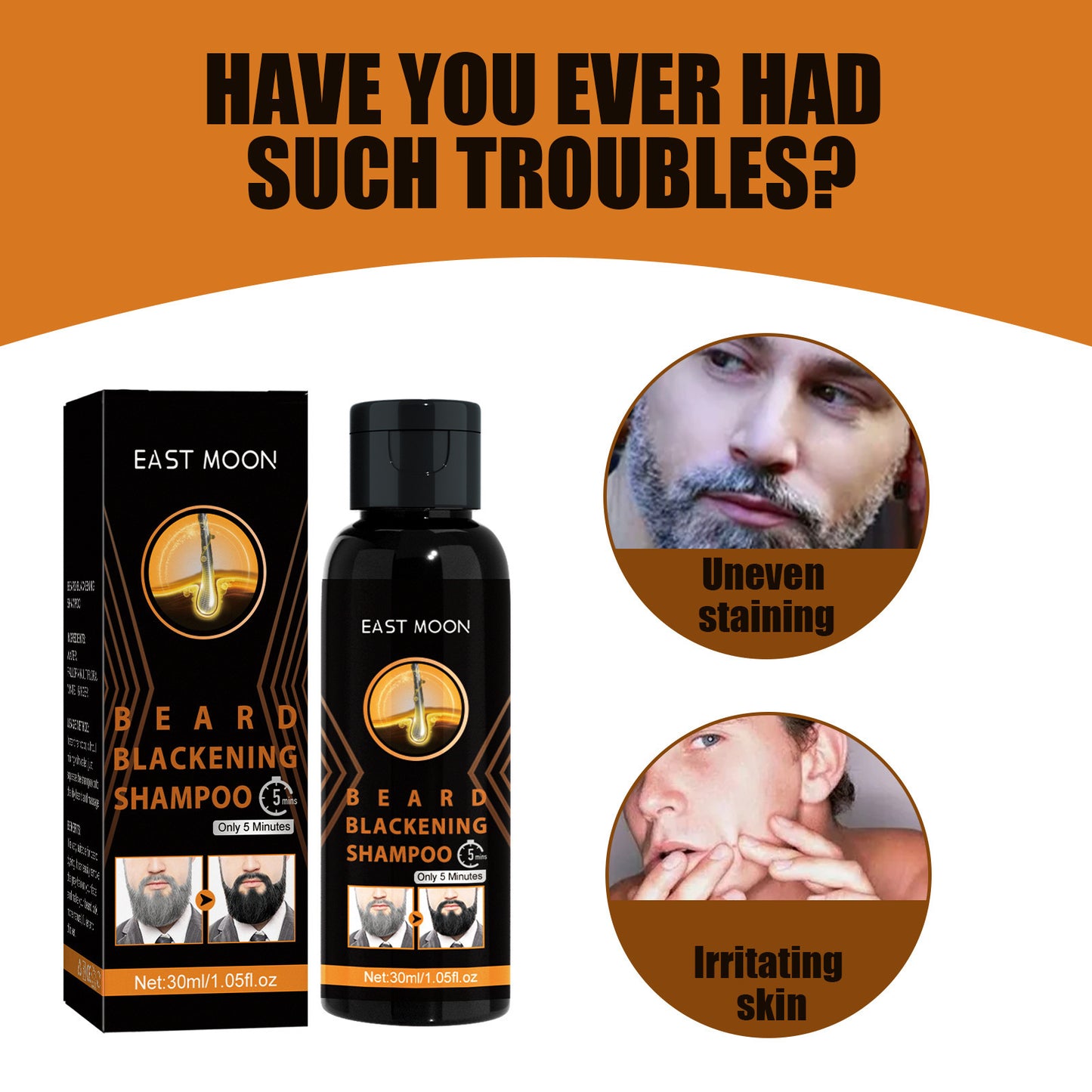 White To Black Shampoo Men's Hair Cleaning Thick Moisturizing Care