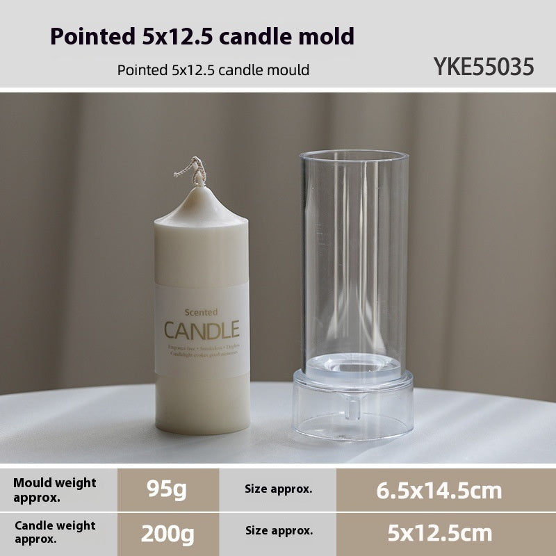 Cylindrical Candle Transparent Pointed Mold