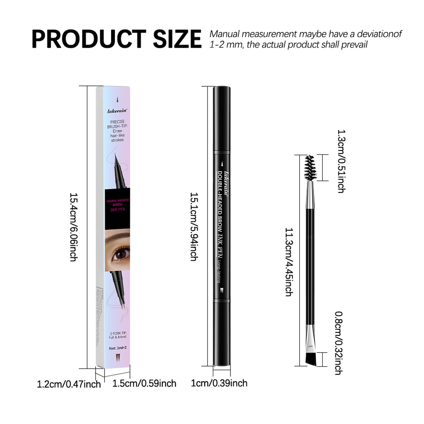 Double-headed Two-fork Eyebrow Pencil Waterproof