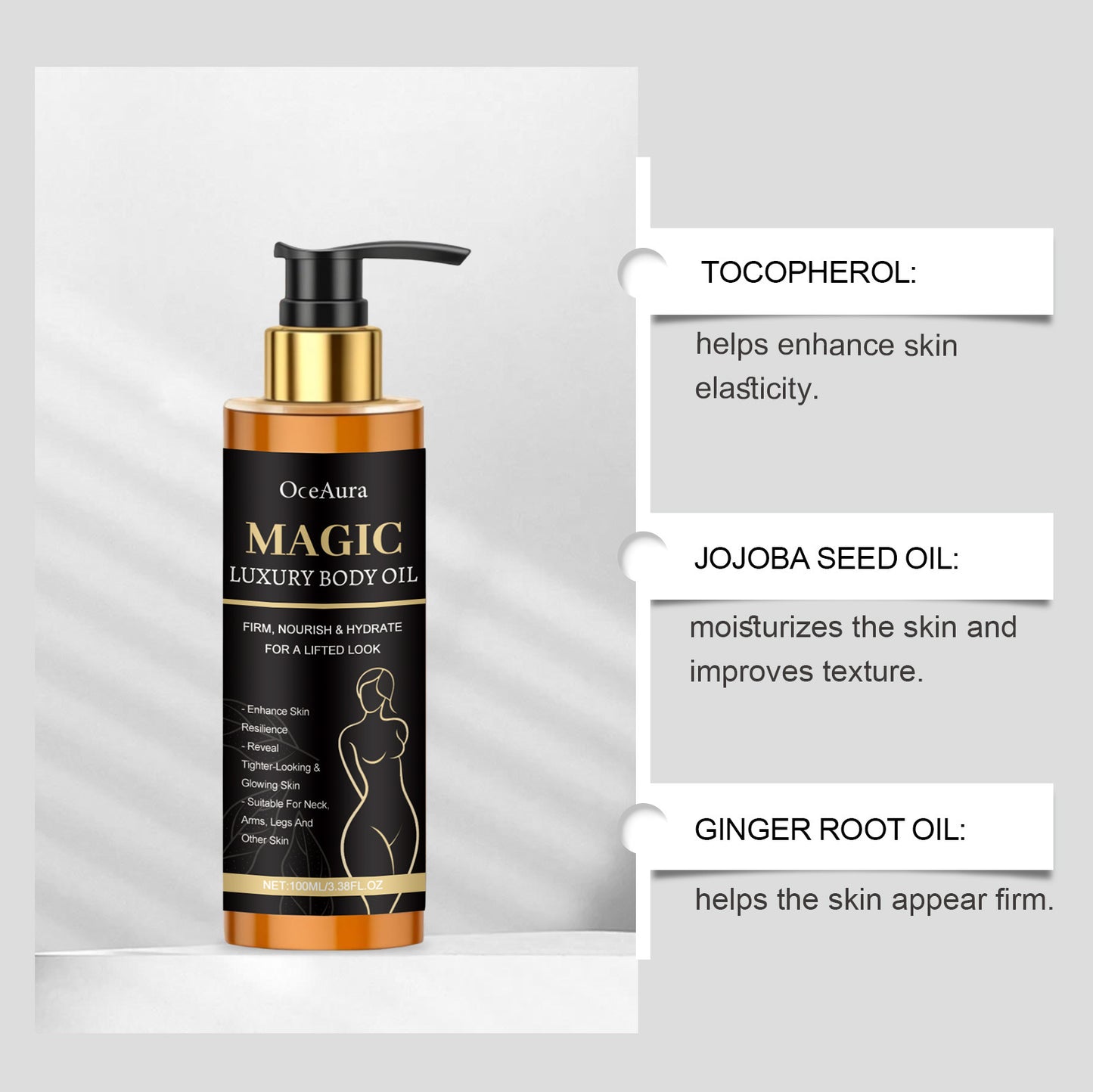 Gentle Nourishing Moisturizing Light Skin Daily Smear Massage Care Body Oil