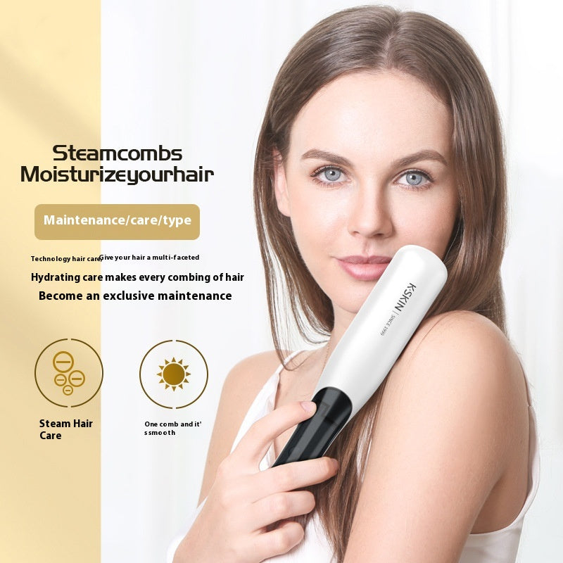 Golden Rice Golden Rice Steam Straight Hair Comb Hydrating Hair Care Natural Anti-frizz Steam Splint Water Light Hair Straightening Tool Moisturizing