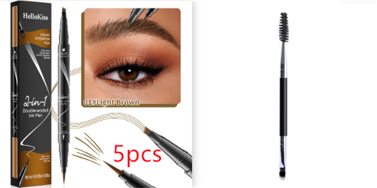 Double-headed Liquid Eyebrow Pencil Quick-drying Sweat-resistant Not Smudge