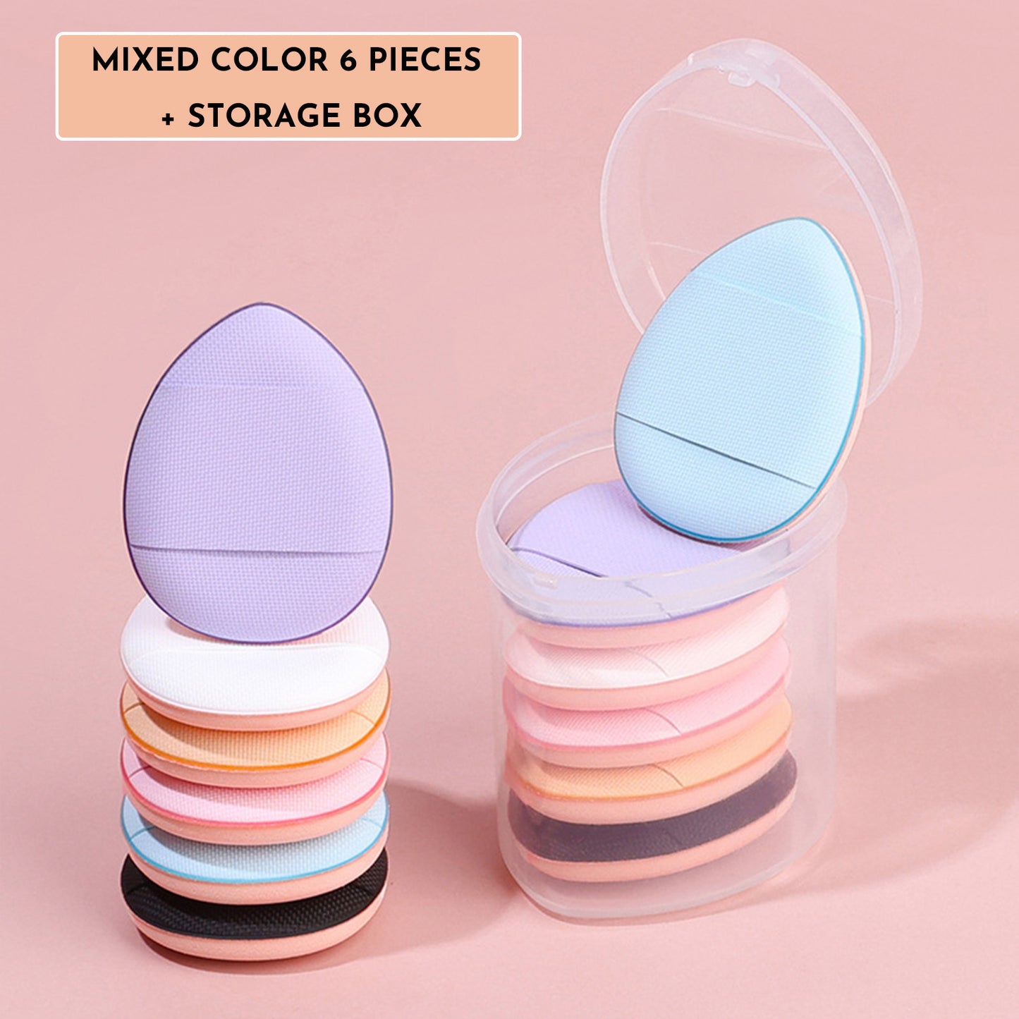Mini Size Professional Cosmetic Cushion Puff Concealer Foundation Detail Puff Finger Puff Set Makeup Sponge Beauty Tool Travel Portable Makeup Puff Beauty Kit - Individually Packaged