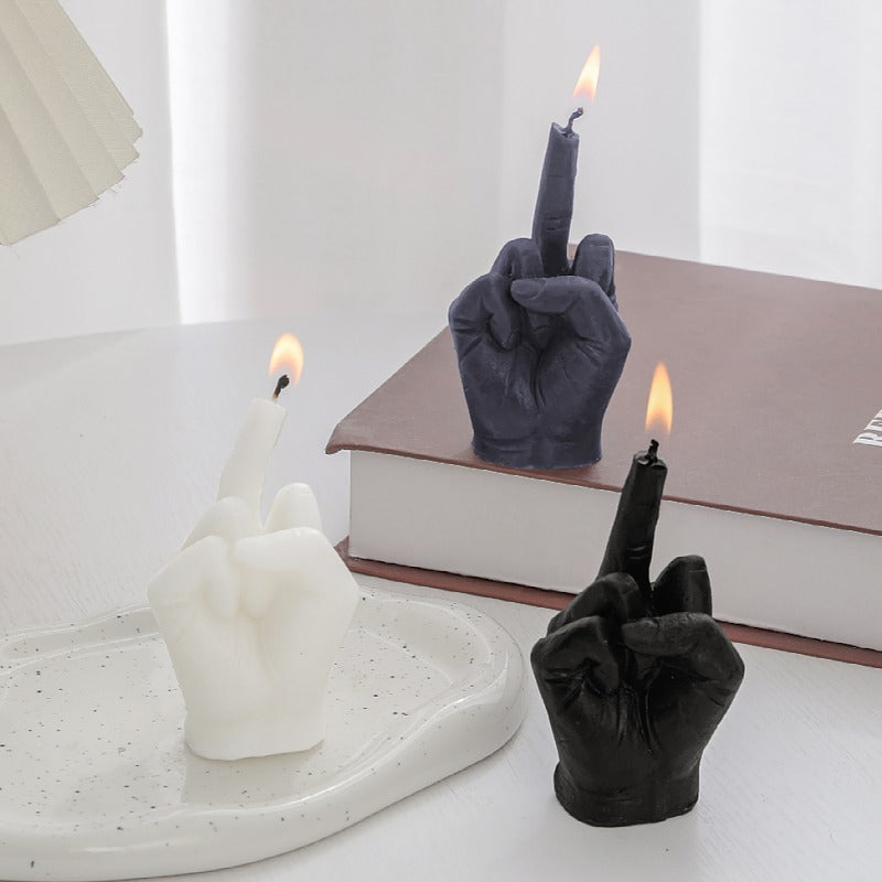 Finger Shape Middle Finger Candle