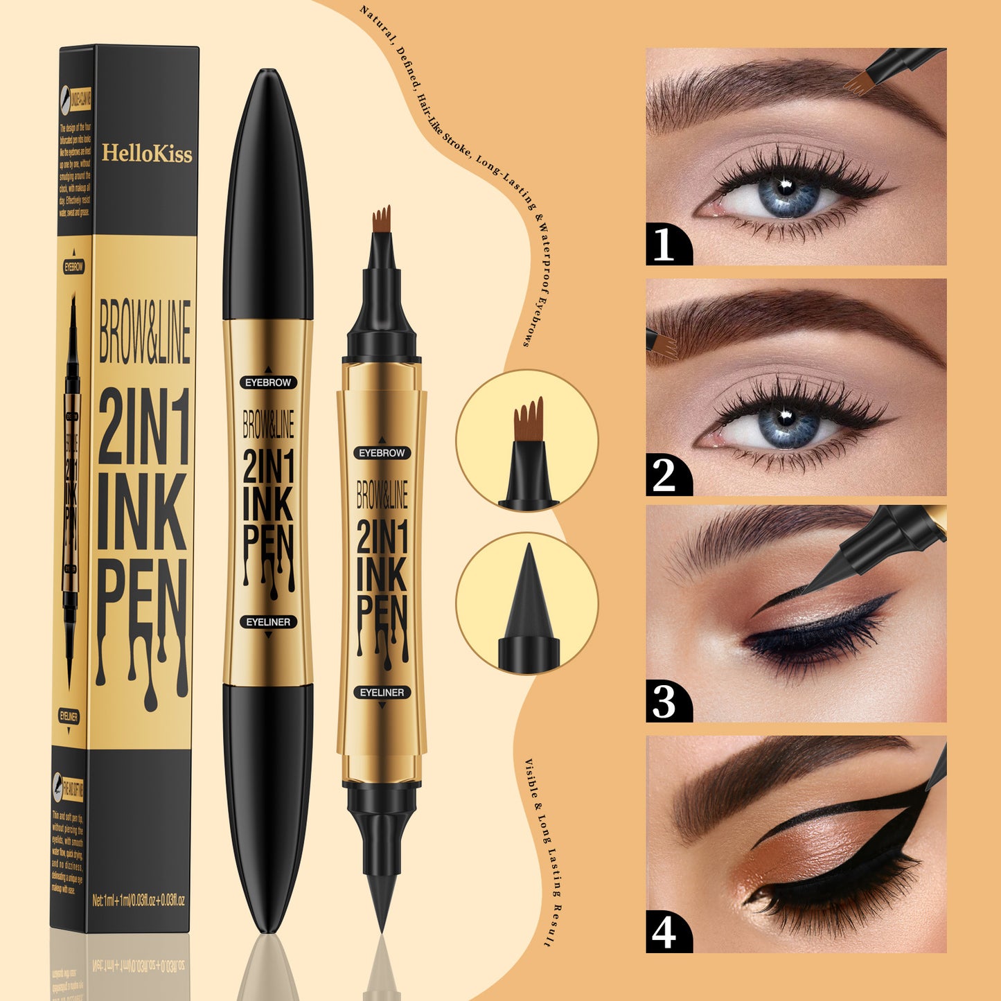 Eyeliner Eyebrow Pencil Two-in-one