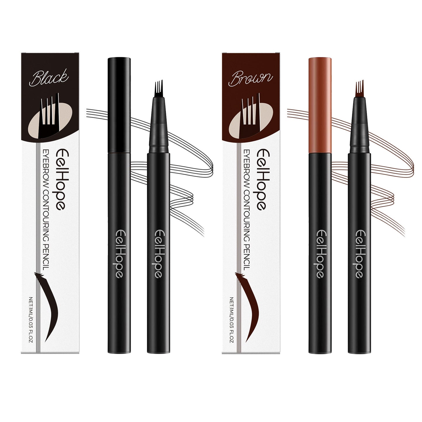 Four-fork Eyebrow Pencil Micro-fork Tip Applicator Waterproof And Sweat-proof