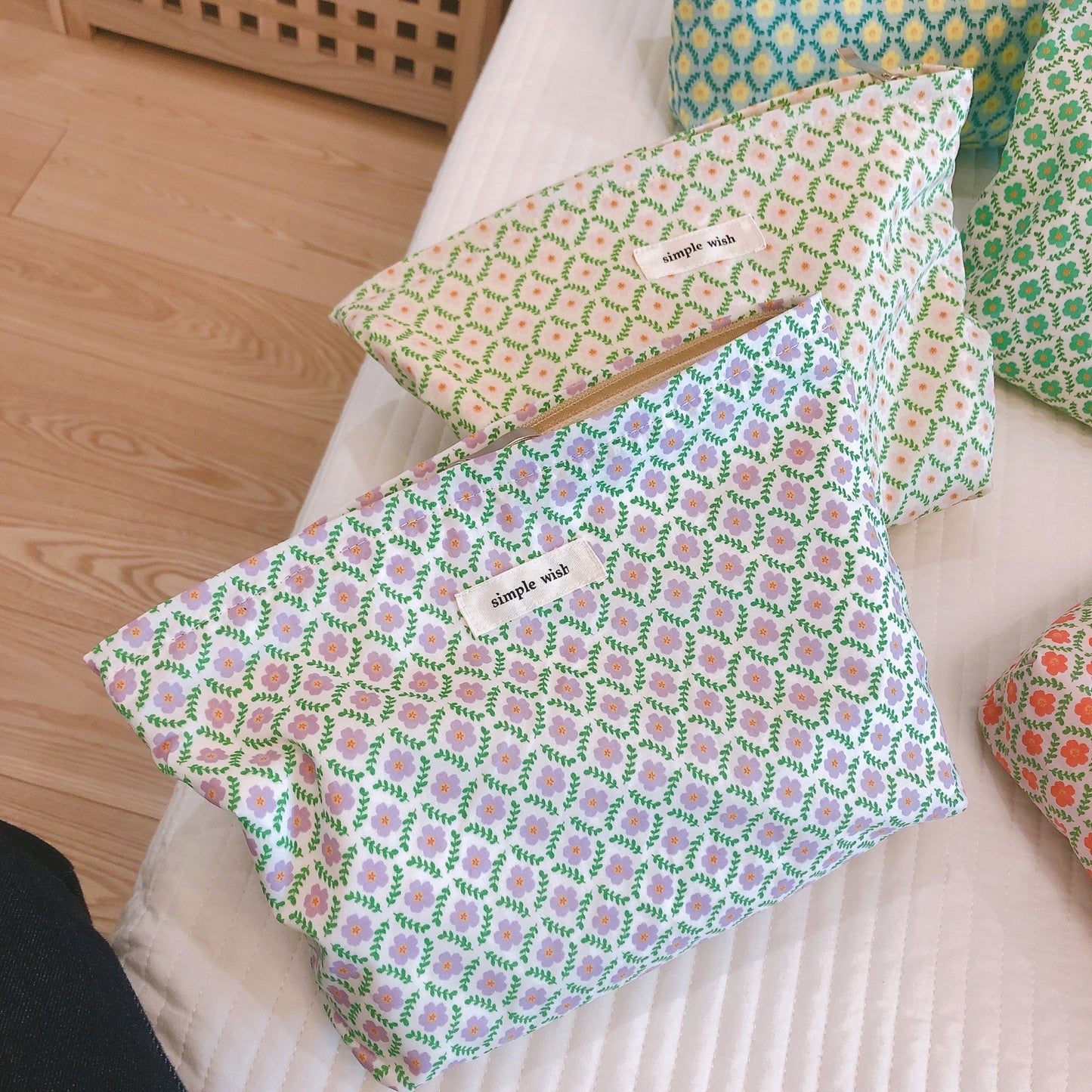 Floral Makeup Cosmetic Storage Cotton Convenient Hand Holding Bag