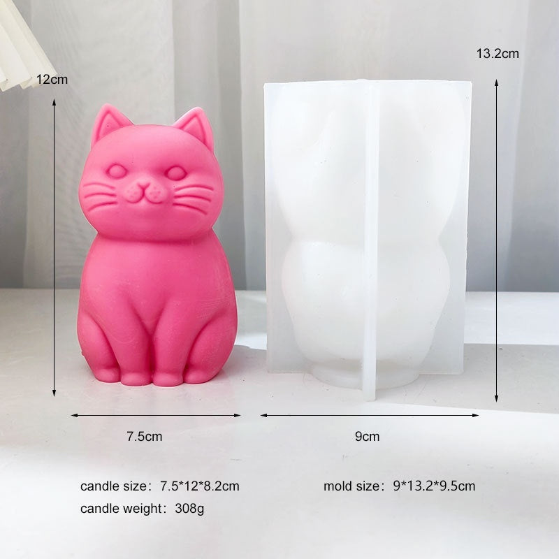 Sitting Cat Candle Silicone Mold