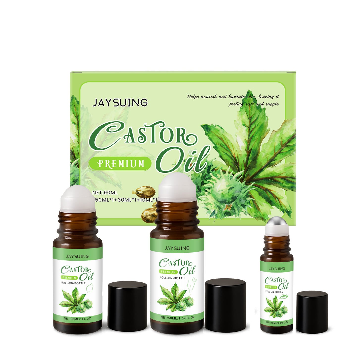 Castor Oil Care Ball Set Gentle Nourishing Tender Skin Care Massage Moisturizing Skin Care