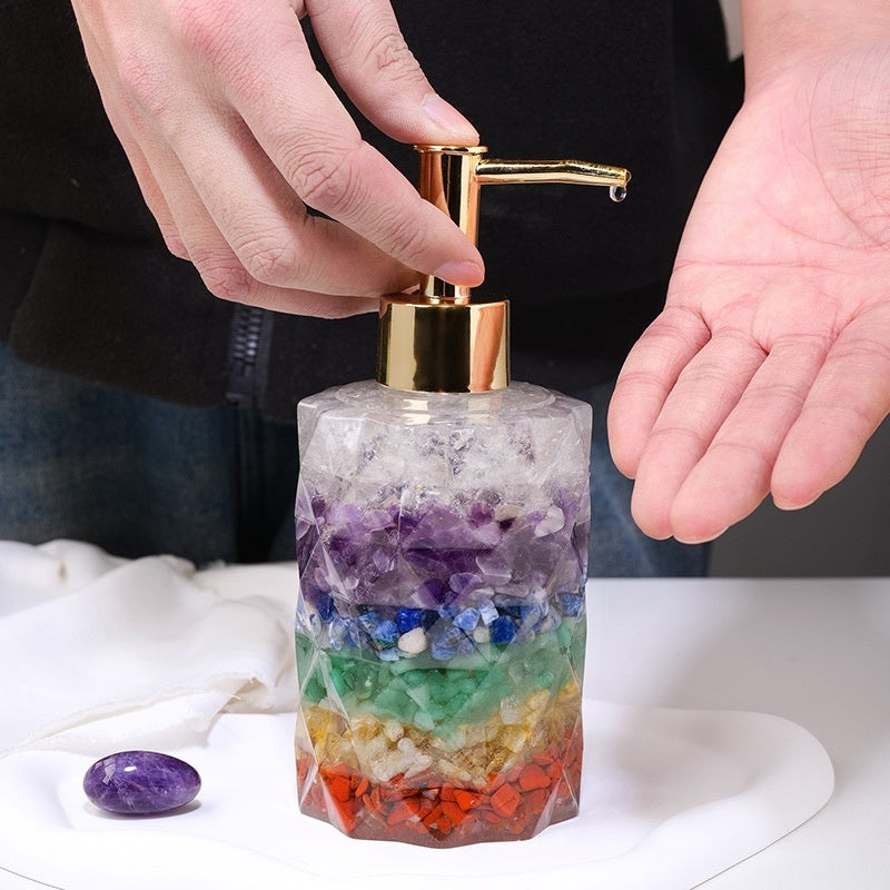 Natural Crystal Gravel Cosmetics Storage Bottle