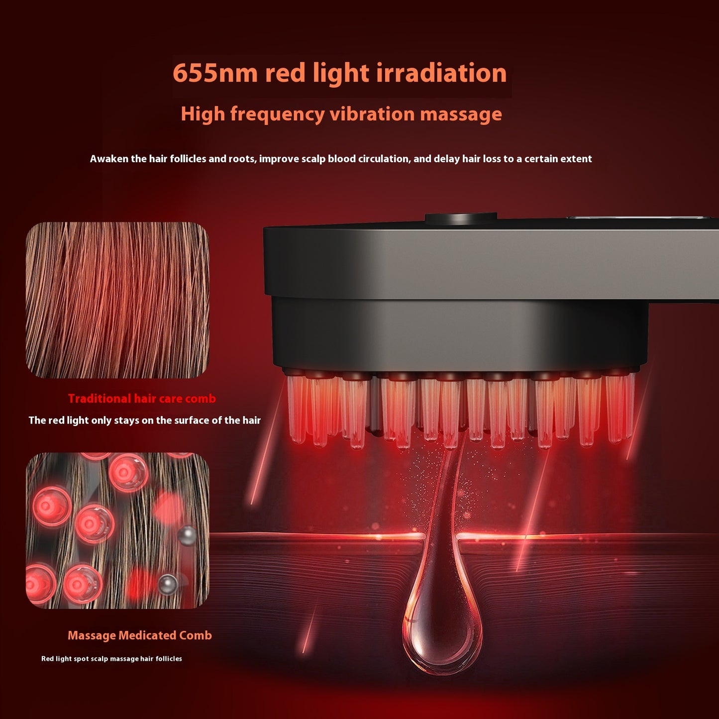 Smart Massage Comb Red Light Head Care Fluffy Hair Care