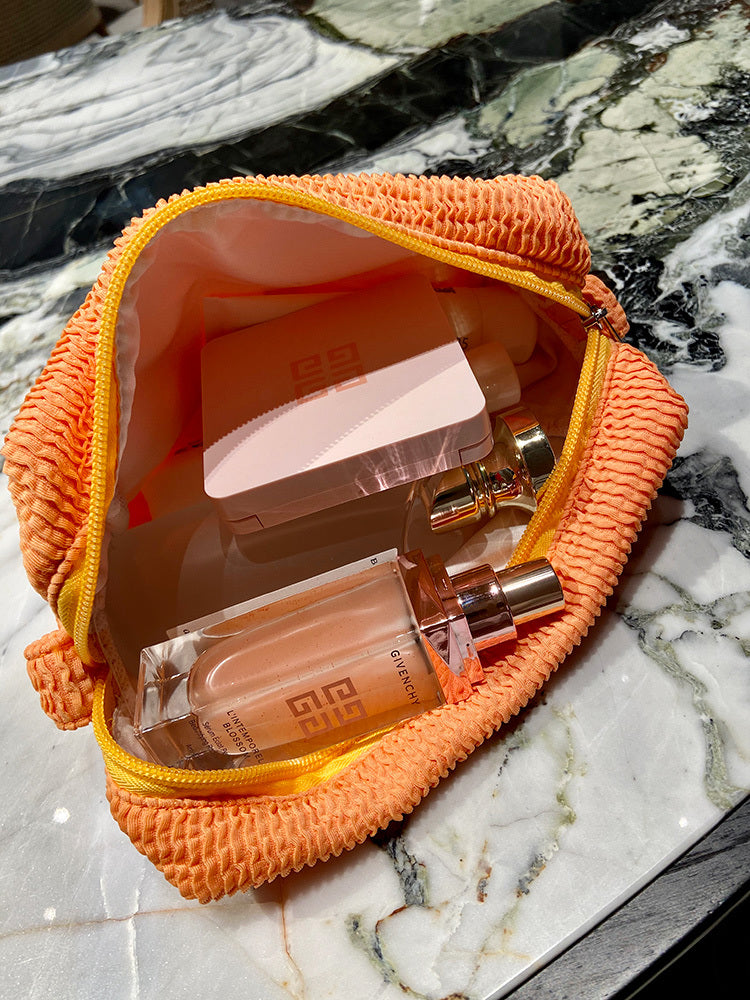 Rock Texture Ruffled Cosmetic Bag Ripple