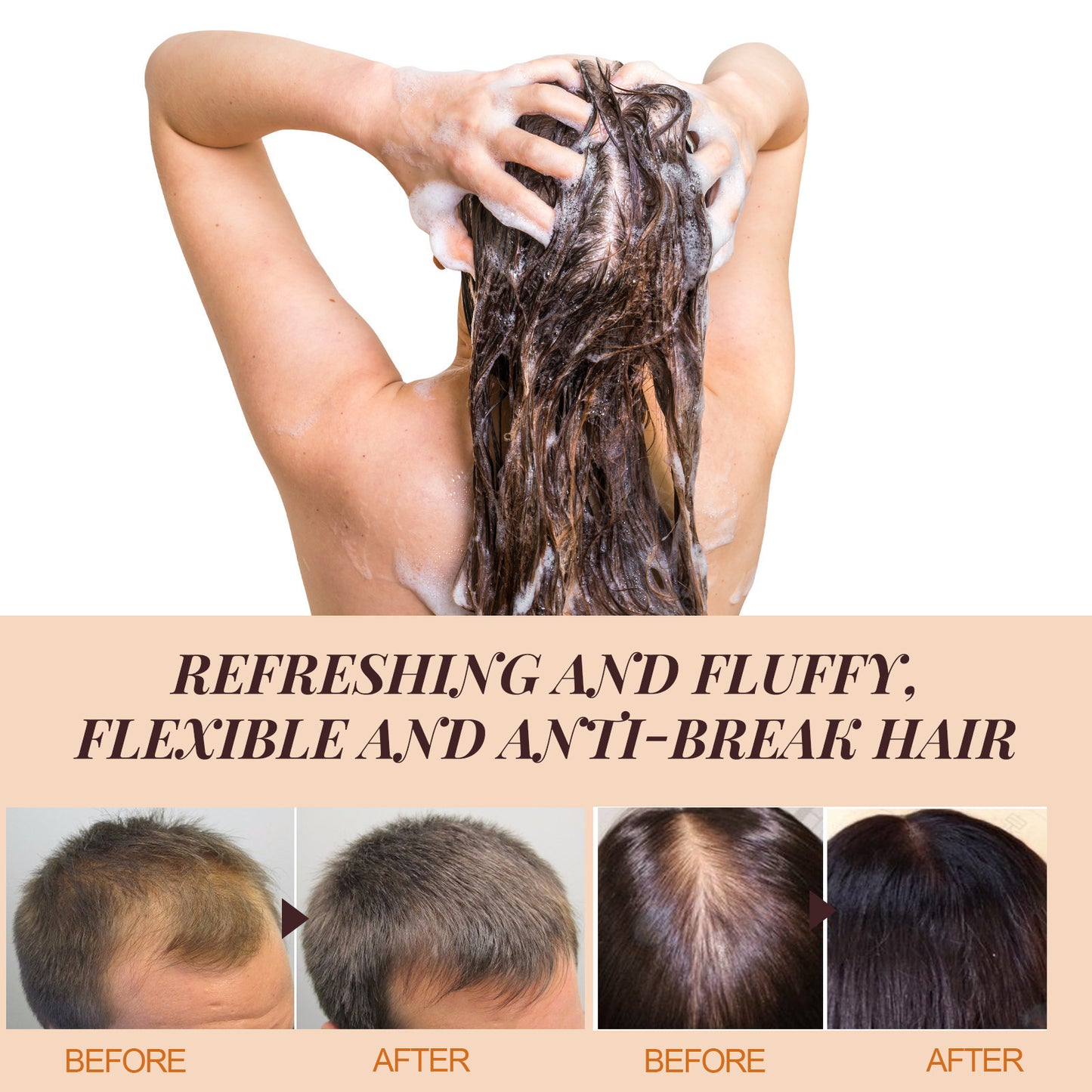 Horse Oil Shampoo Deep Cleansing Scalp Dandruff Oil Control Fluffy Moisturizing Hair Care