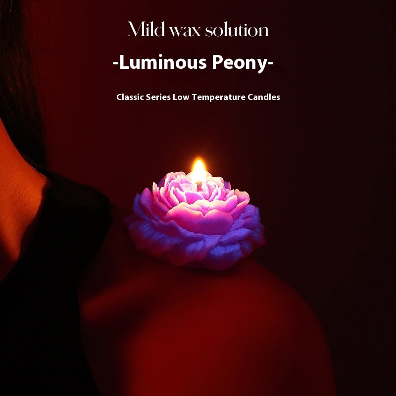 Luminous Low Temperature Candles Wax Drip Aromatherapy Gradient Rose Sentiment Gift