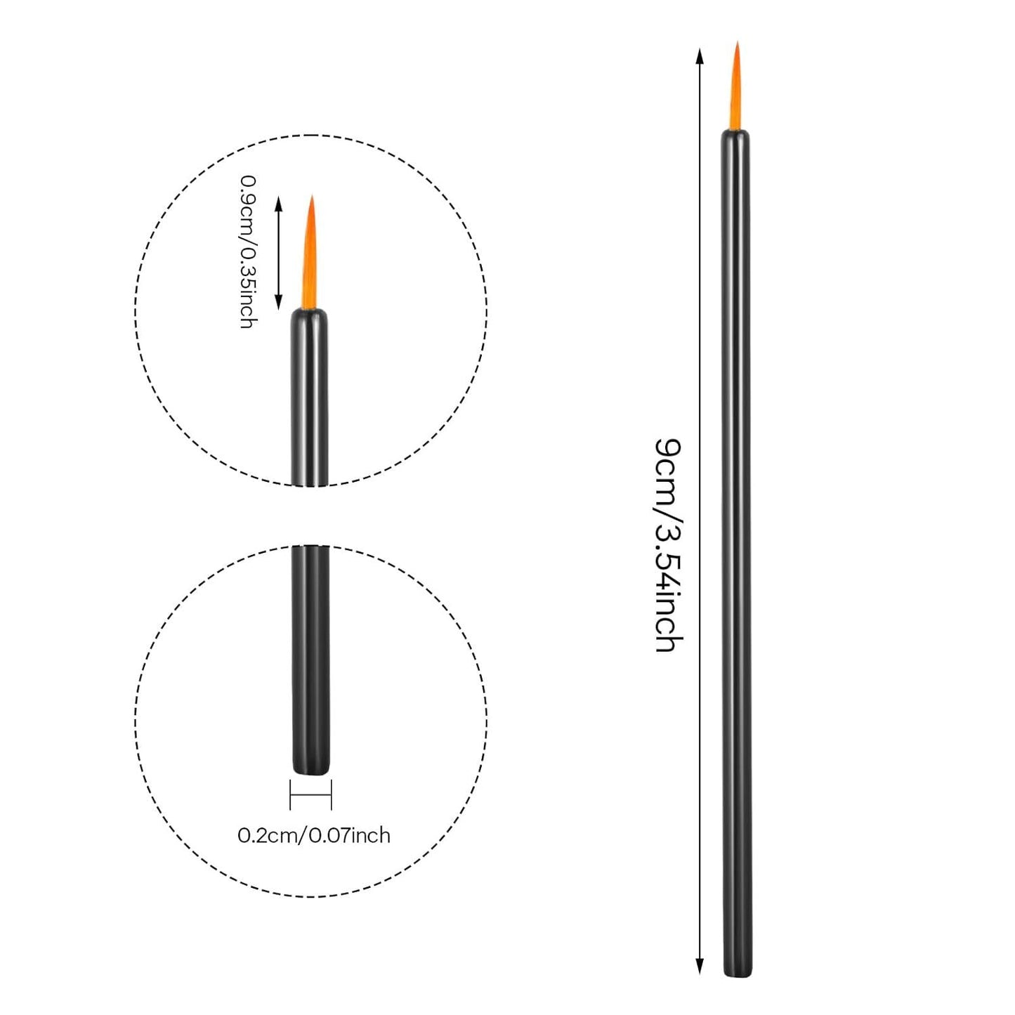 One Hundred Pack Disposable Eyeliner Brushes - Ultra-Fine Point Applicators, Black Cosmetic Eye Wands For Precise Makeup Application