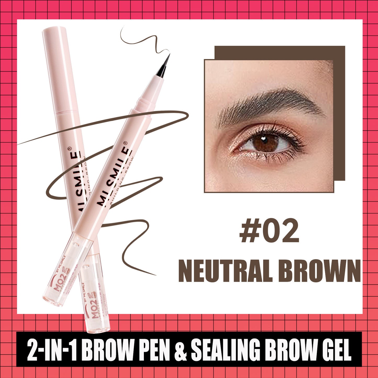 Two-in-one Double-headed Shaping Water Eyebrow Pencil Liquid Ultra-fine Three-dimensional