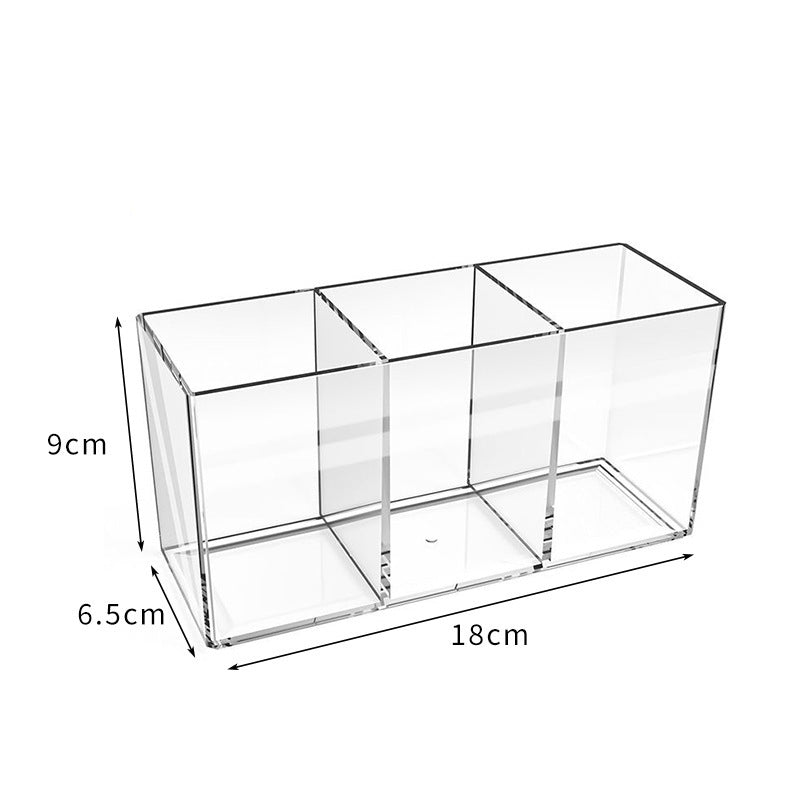 1, 2, 3 Pack Clear Acrylic Cosmetic Pencil Pen Holder Cup, Clear Makeup Brush Holder, Desk Acrylic Brushes Storage