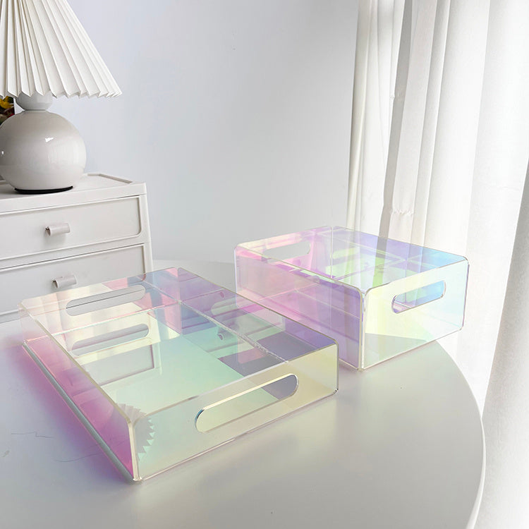 Colorful Acrylic Tray Cosmetic Storage Rectangle