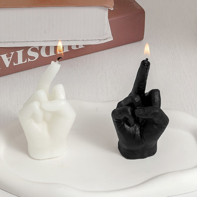 Finger Shape Middle Finger Candle