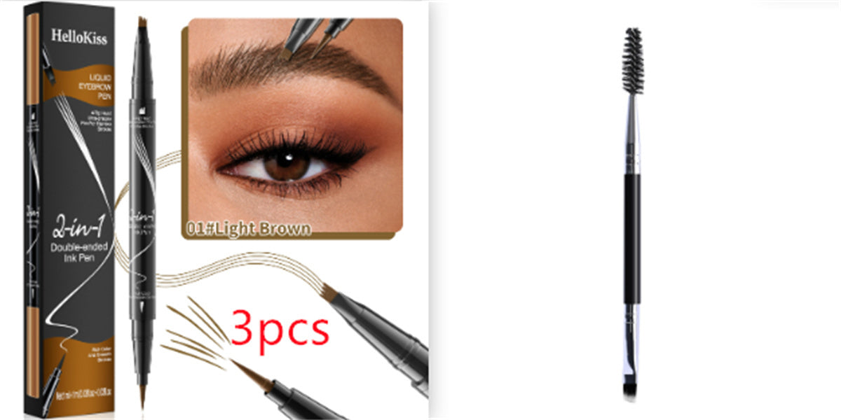 Double-headed Liquid Eyebrow Pencil Quick-drying Sweat-resistant Not Smudge