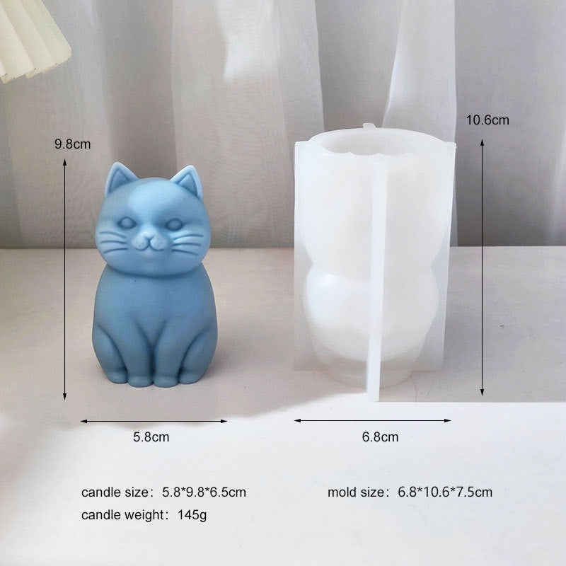 Sitting Cat Candle Silicone Mold