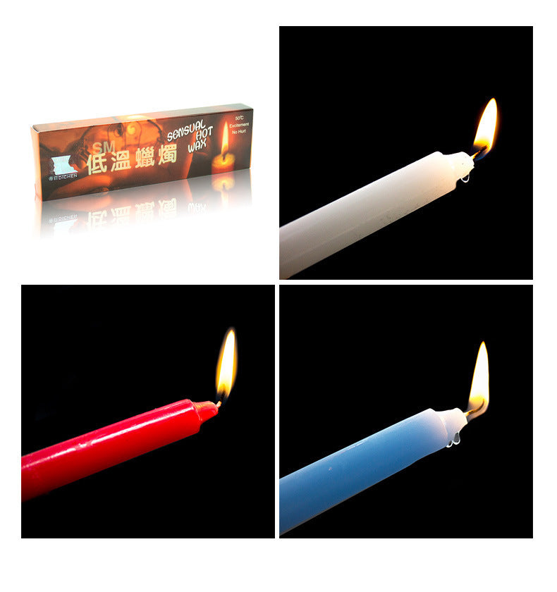Low Temperature Candles Red Blue White